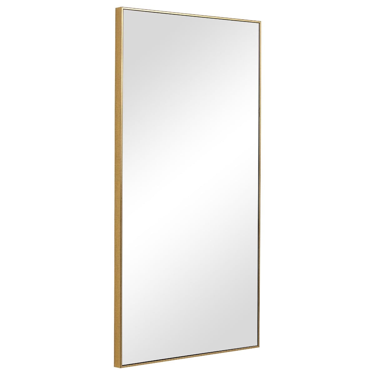 Slim Frame Rectangular Midi Mirror in Gold