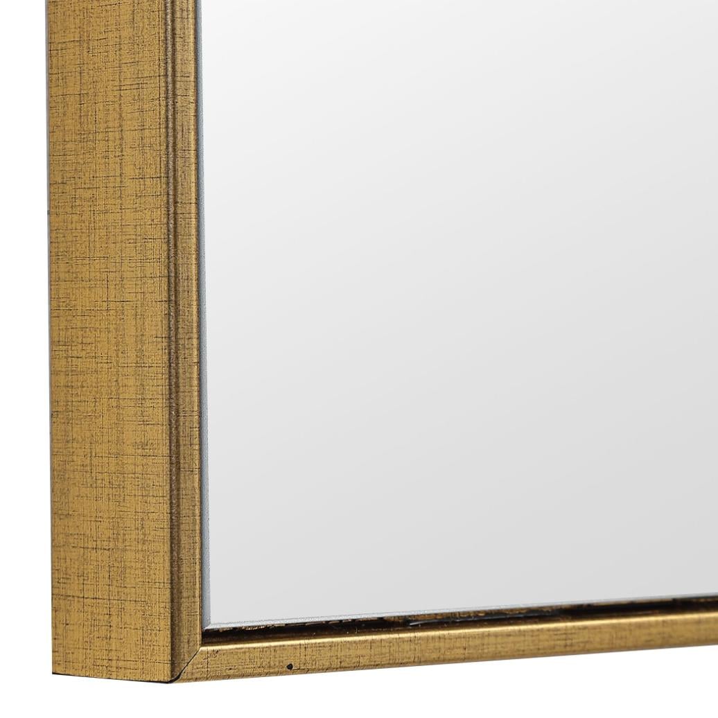 Slim Frame Rectangular Midi Mirror in Gold