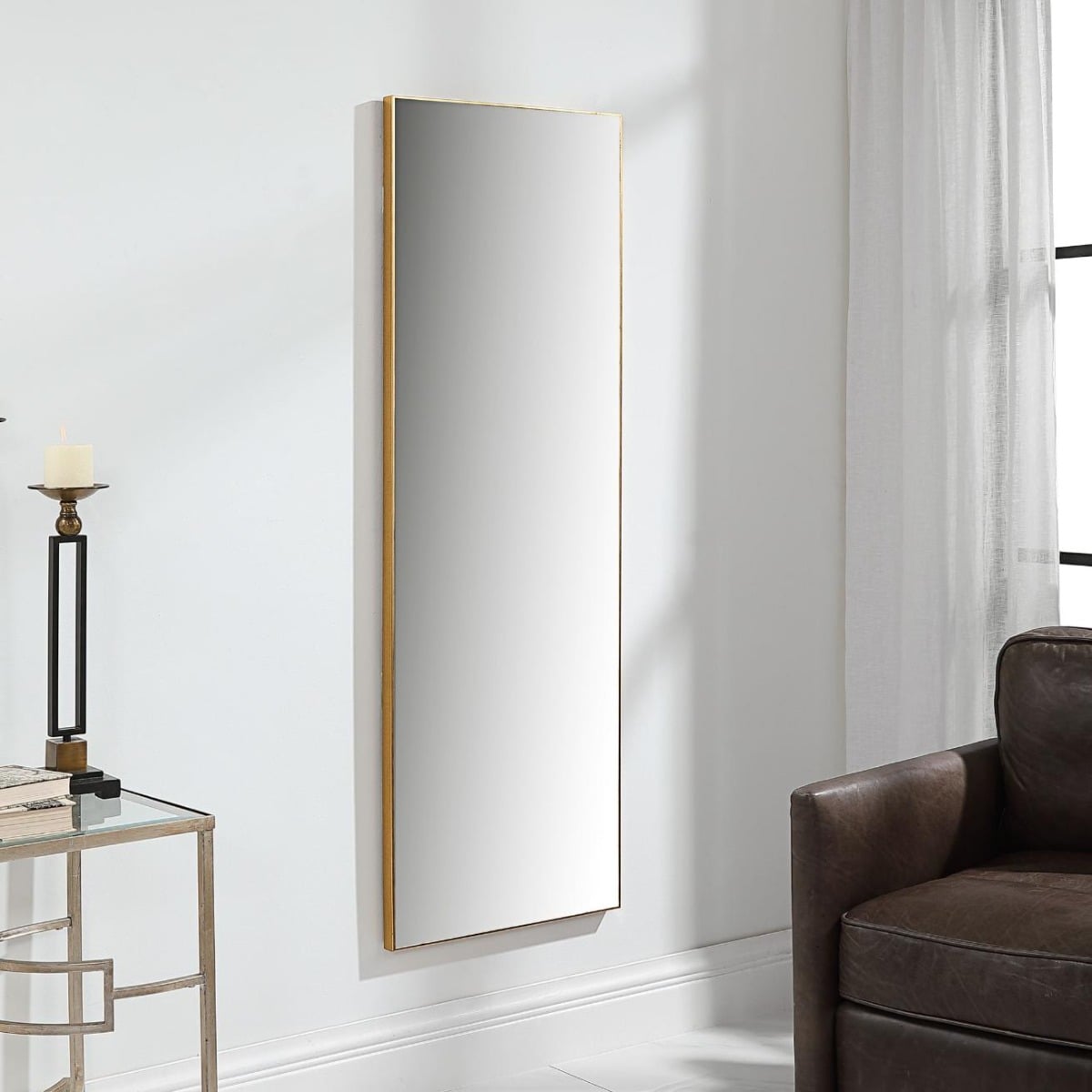 Slim Frame Full-Length Mirror in Gold