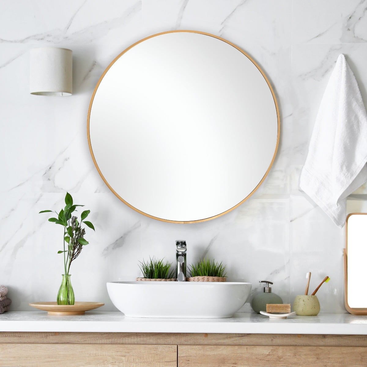 Eve Small Round Mirror Gold