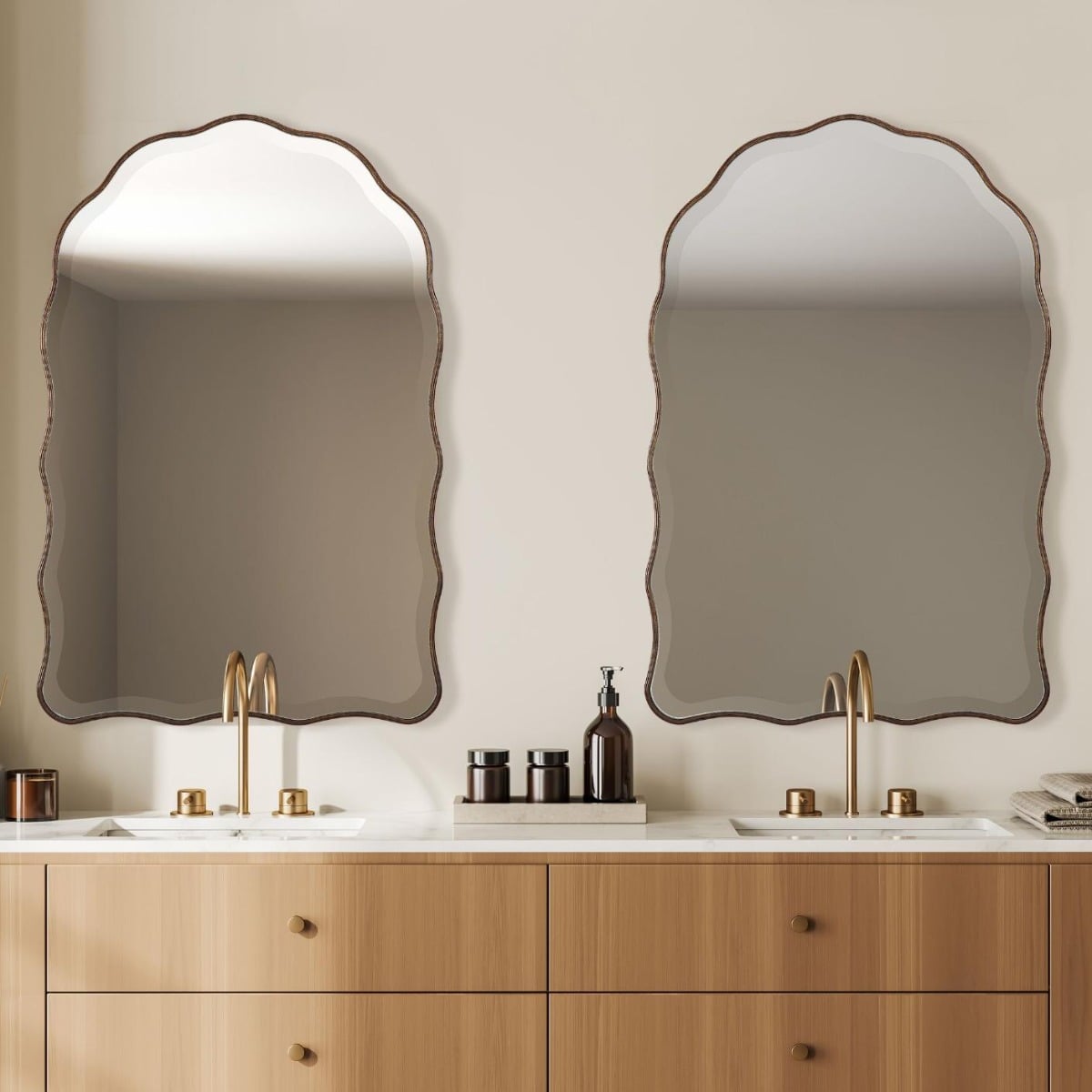 Irregular Mirror Antique Bronze