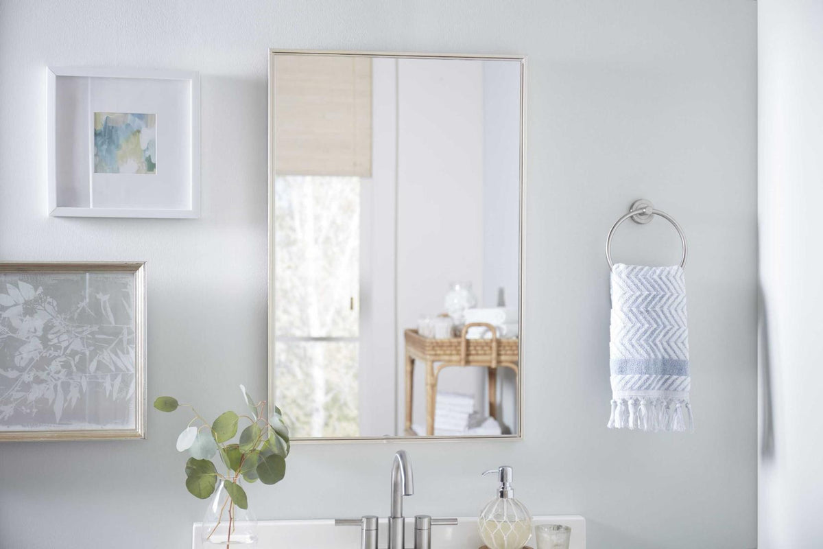 Floating Slim Frame Mirror Silver
