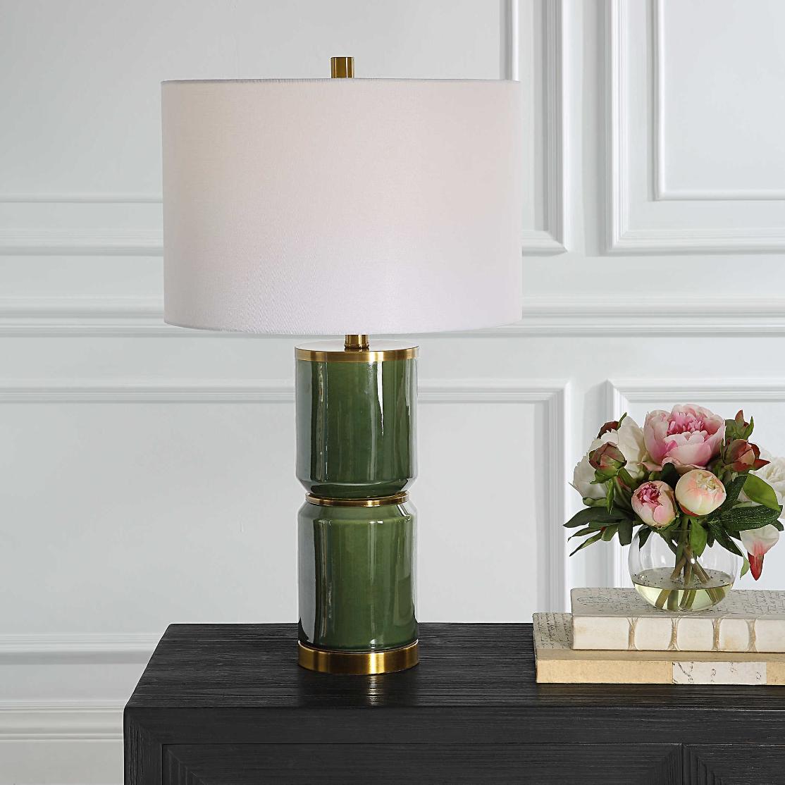 Lilian Table Lamp in Moss Green