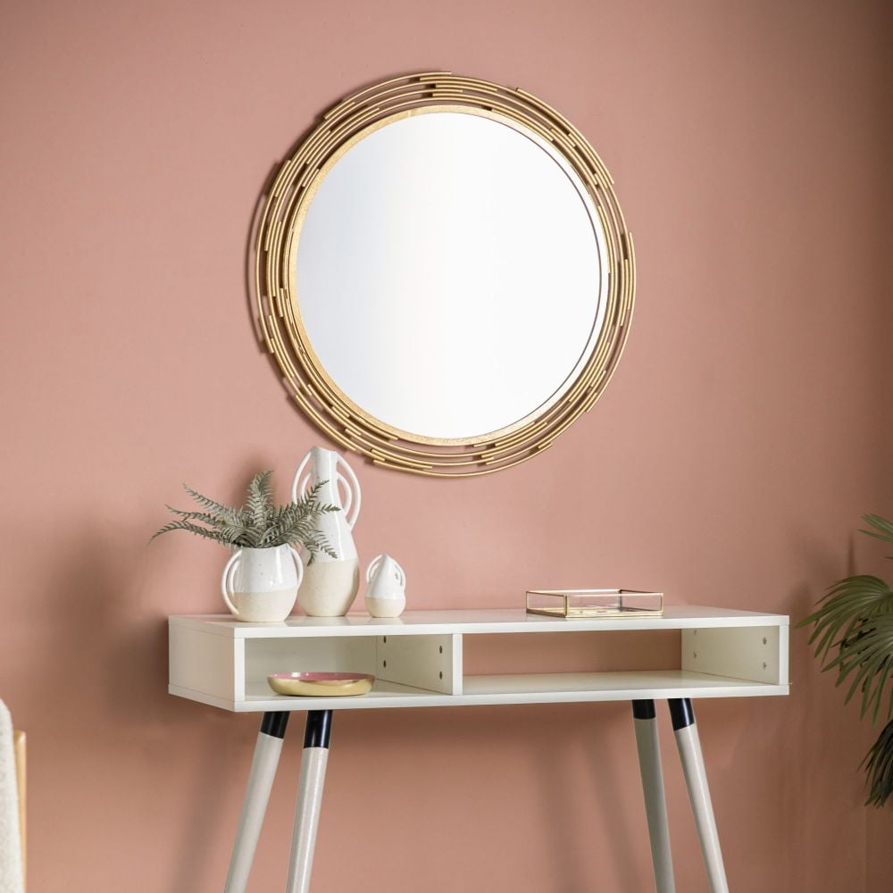 Rennes Gold Round Wall Mirror