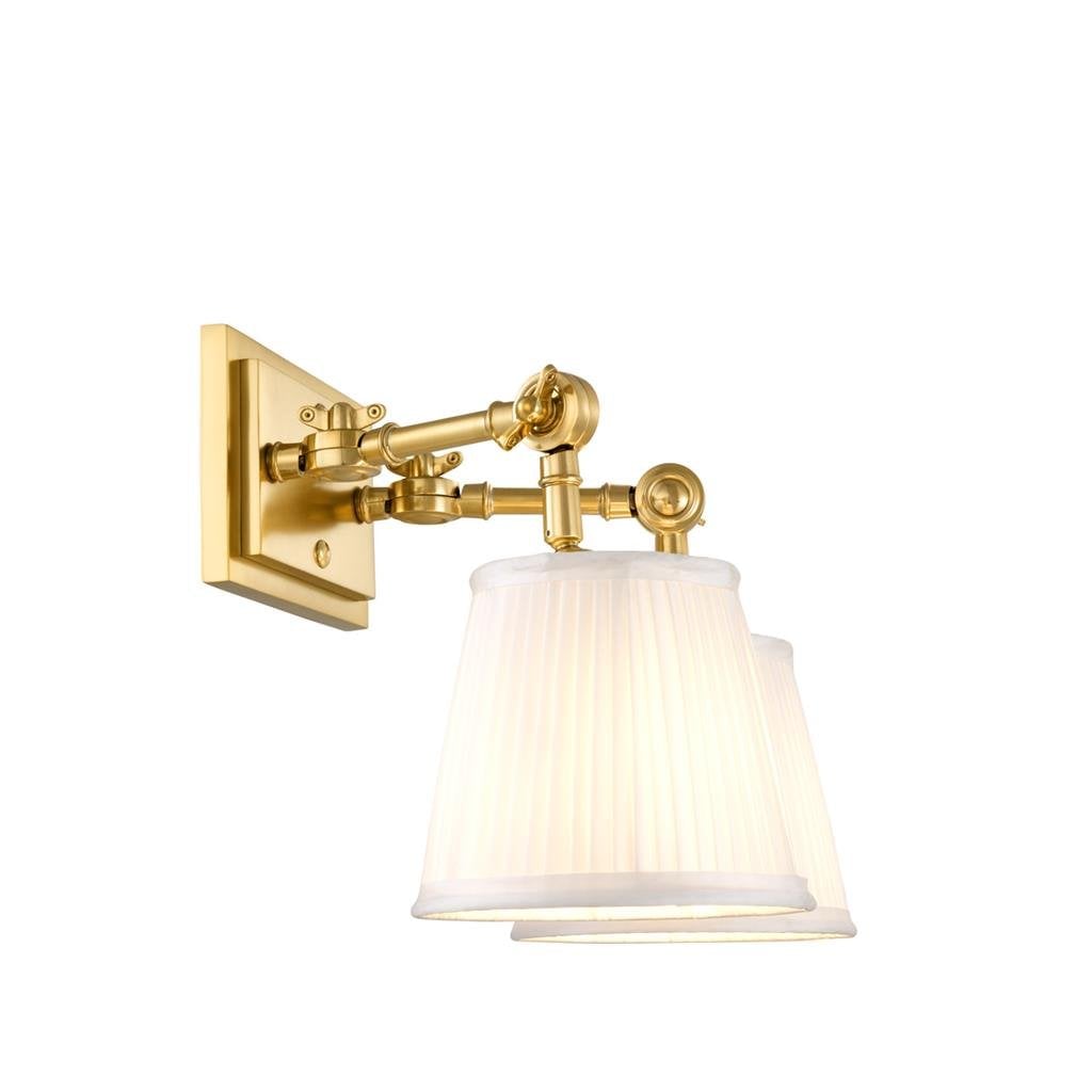 Wentworth Double Wall Light with Shades Gold & White