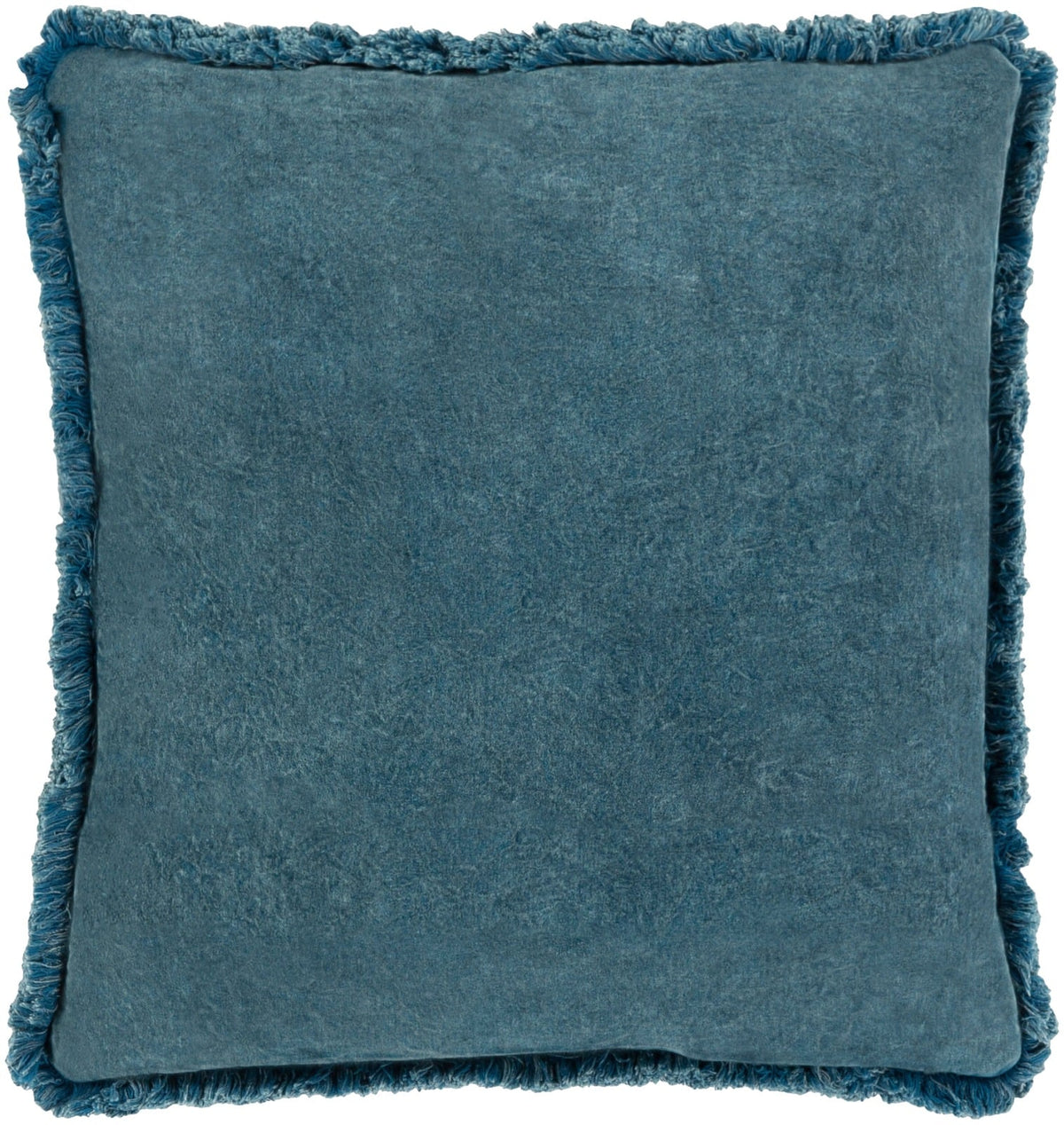 Washed Cotton Velvet Woven Cushion in Ocean - 51 x 51 cm