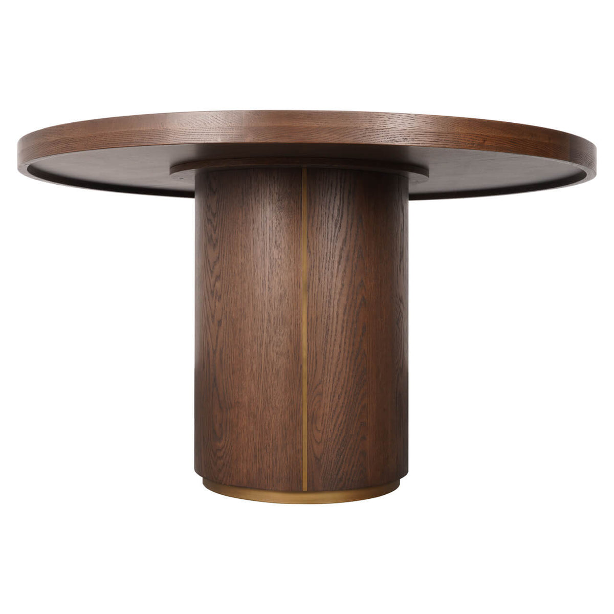 Willox Round Dining Table in Beige with Glass Top 130cm
