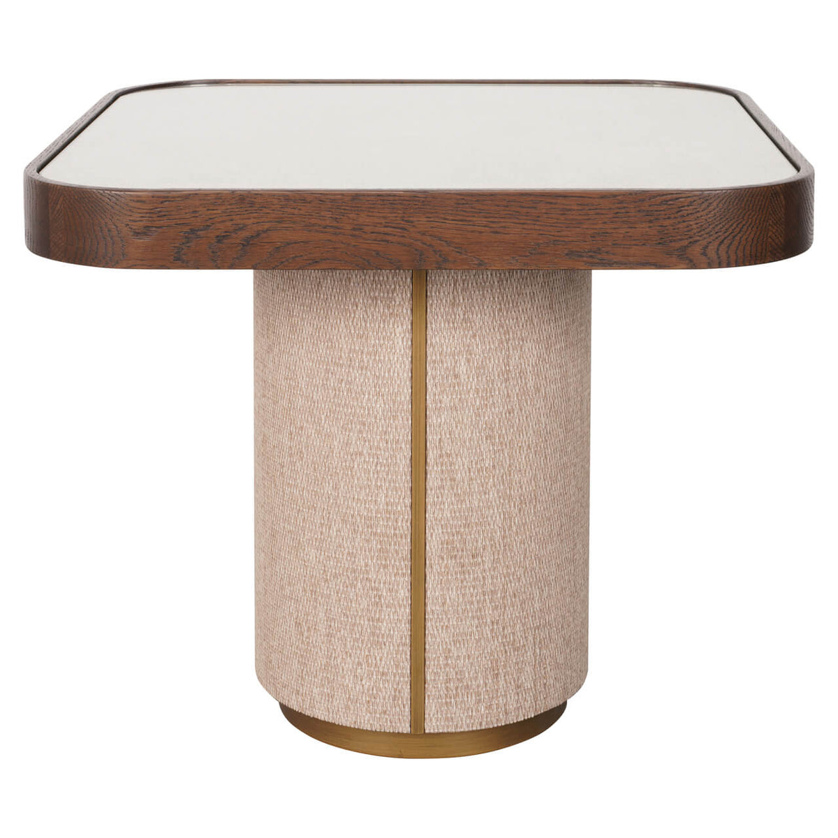 Willox Side Table in Beige with Glass Top
