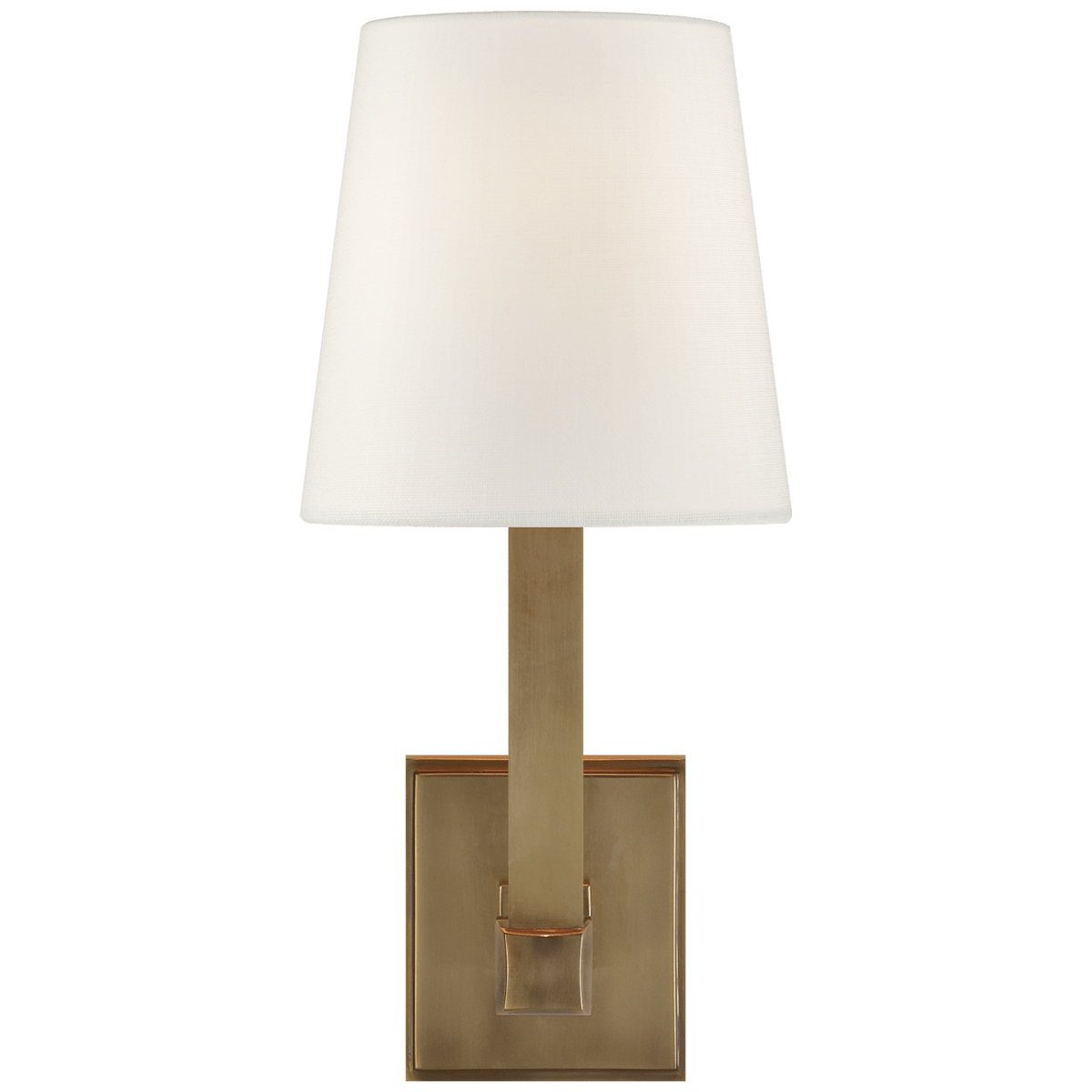 Square Tube Single Wall Light | Antiqued Brass