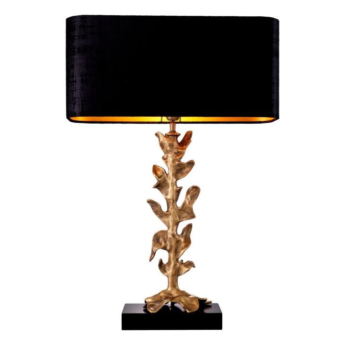Eichholtz Brass & Granite Table Lamp Scalo with Illusion Black Shade 1
