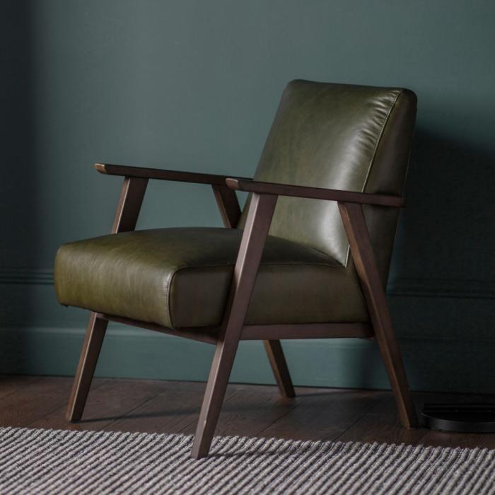 Hereford Mid Century Leather Armchair | Pavilion Broadway