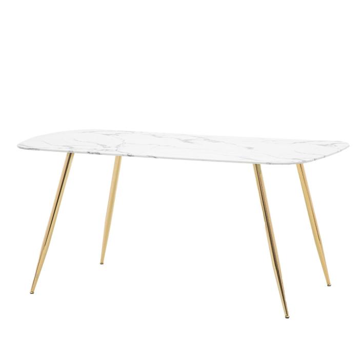 Pavilion Chic Eldo Dining Table White Marble Effect 160cm 1