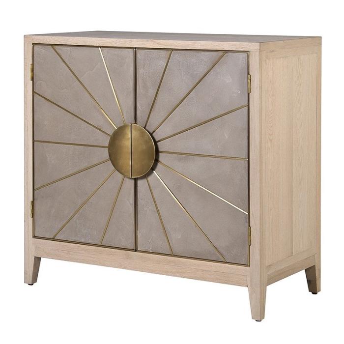 Paris Small Sideboard in Oak & Brushed Gold