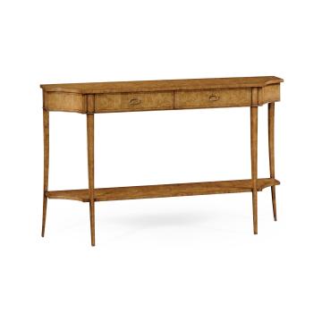 Large Biedermeier Light Walnut Masur Birch Console Table