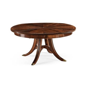 Mahogany Round Extending Dining Table 150 - 187cm