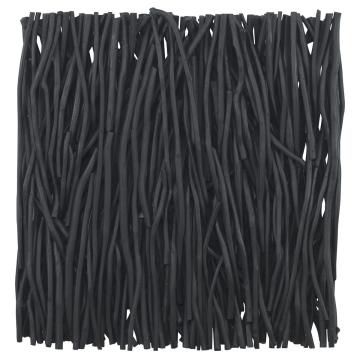  Gathered Teak Square Black Wood Wall Decor