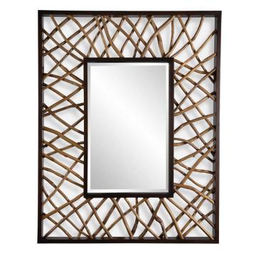 Teak Maze Rectangle Mirror
