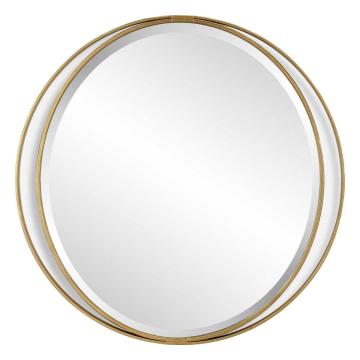 Rhodes Gold Round Mirror