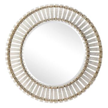 Denali Textured Glass Round Mirror