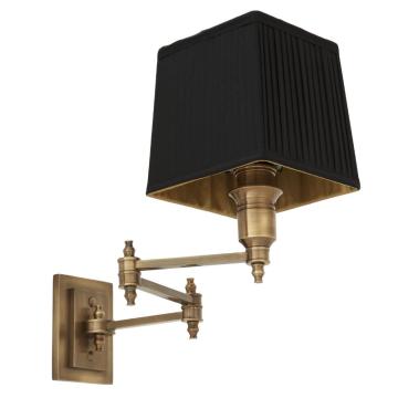 Lexington Swing Arm Wall Light Brass & Black