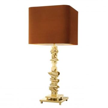 Table Lamp Abruzzo with Orange Velvet Shade