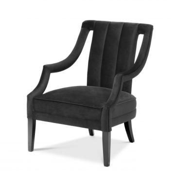 Chair Ermitage in Black Velvet
