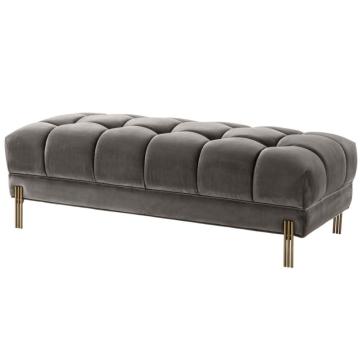 Sienna Velvet Bench - Grey