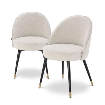 Cooper Dining Chair Set of 2 in Boucle Cream