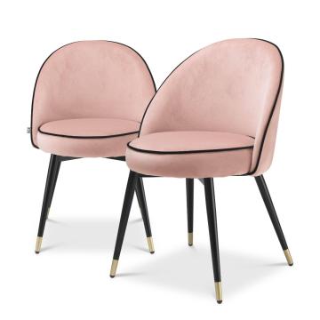 Cooper Dining Chair Set of 2 in Nude Velvet