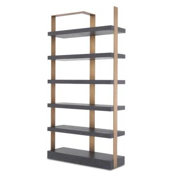 Geo Tall Open Shelving Unit in Brass