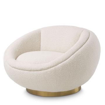 Bollinger Swivel Chair in Boucle Cream