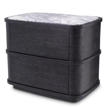 Cabana Bedside Table in Charcoal grey Oak Veneer