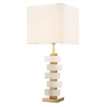 Table Lamp Amber antique brass finish incl shade