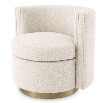 Amanda Swivel Chair in Boucle Cream