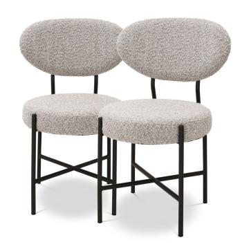 Vicq Dining Chair in Boucl‚àö¬© Grey set of 2