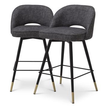 Cliff Counter Stool Swivel in Black Set of 2