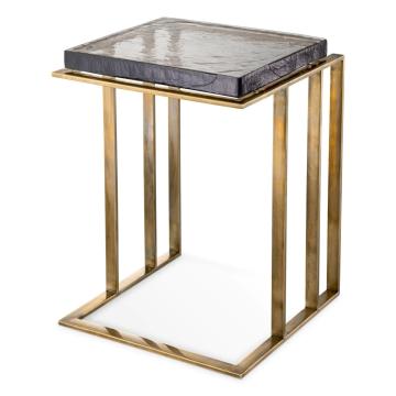 Side Table Crescent in Vintage Brass Finish