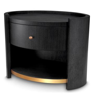 Bedside Table Rosemberg | Charcoal Grey Oak Veneer 