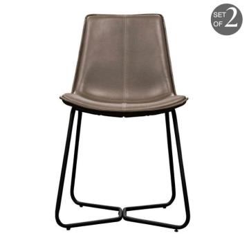 Ember Grey Industrial Dining Chair Set of 2