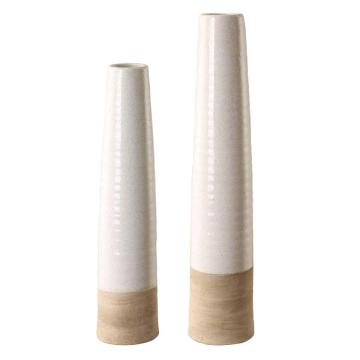 Ivory Sands Ceramic Vases, Set of 2