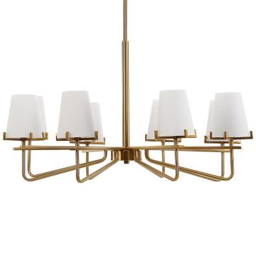 Lassen 8 Light Brass Chandelier