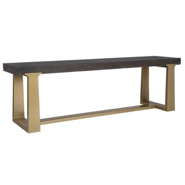 Voyage Brass And Wood Bench