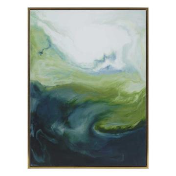 Serene Green Framed Abstract Art