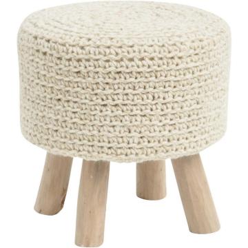 Nomad Natural Knitted Stool Wool & Eucalyptus