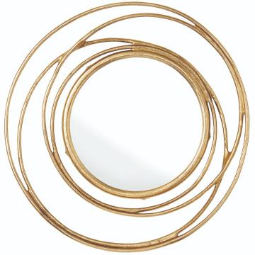 Bow Gold Round Wall Mirror