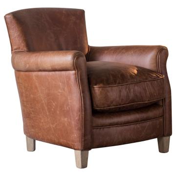 Ealing Armchair in Vintage Brown Leather