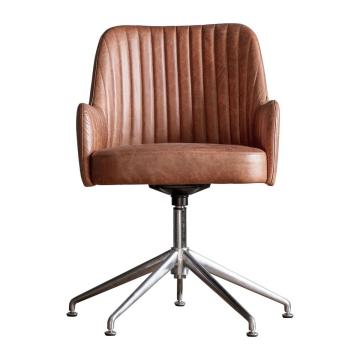 Greenwich Tan Leather Desk Chair