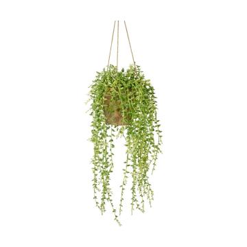 Faux Hanging Plant Senecio in Cement Pot