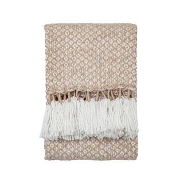 Woven Wrapped Tassel Throw Natural