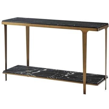 Gennaro Console Table in Black & Brass